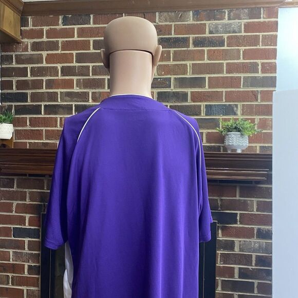 Wilson Men Sporting Goods Double Bar Mesh 2-Button Jersey Adult Sz L Purple Used - Picture 14 of 15